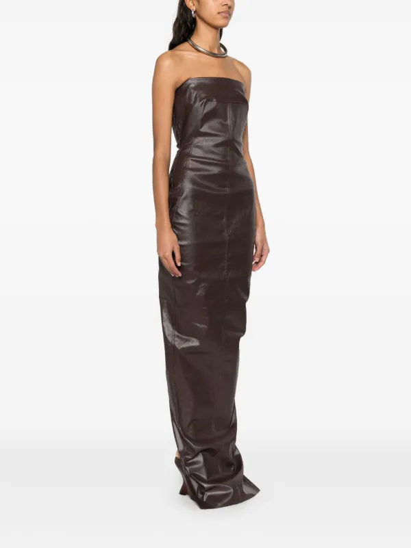 Rick Owens Bustier Gown Maxi Dress | Brown | FARFETCH JO