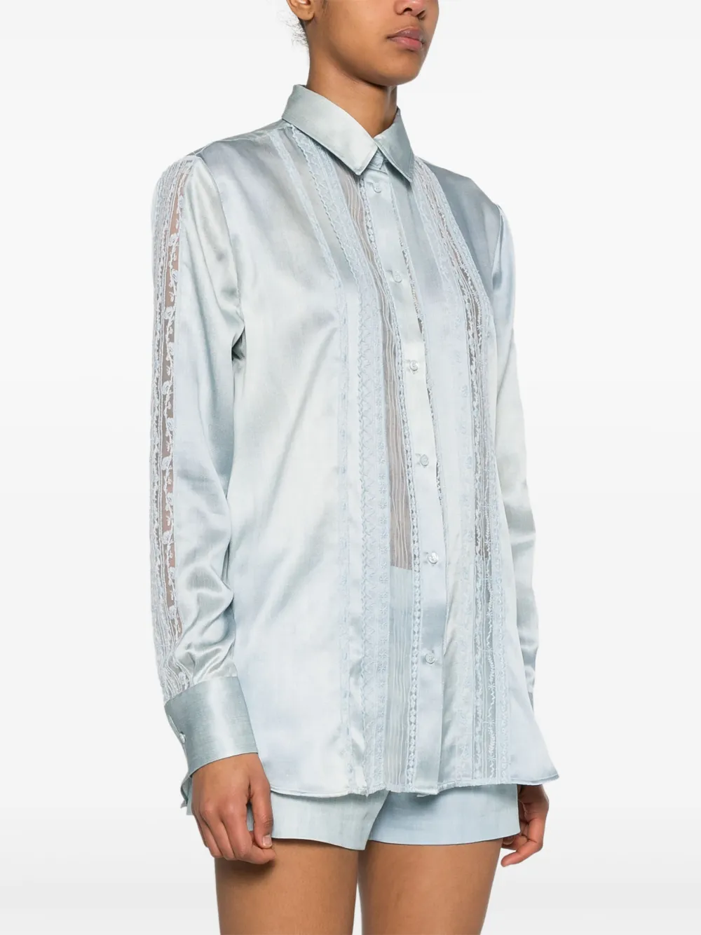 Ermanno Scervino Blouse met borduurwerk Blauw