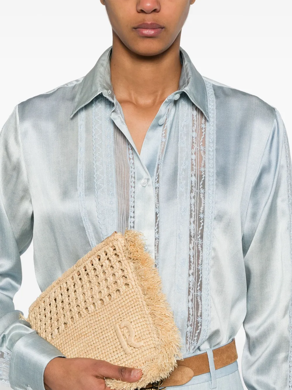 Ermanno Scervino Blouse met borduurwerk Blauw