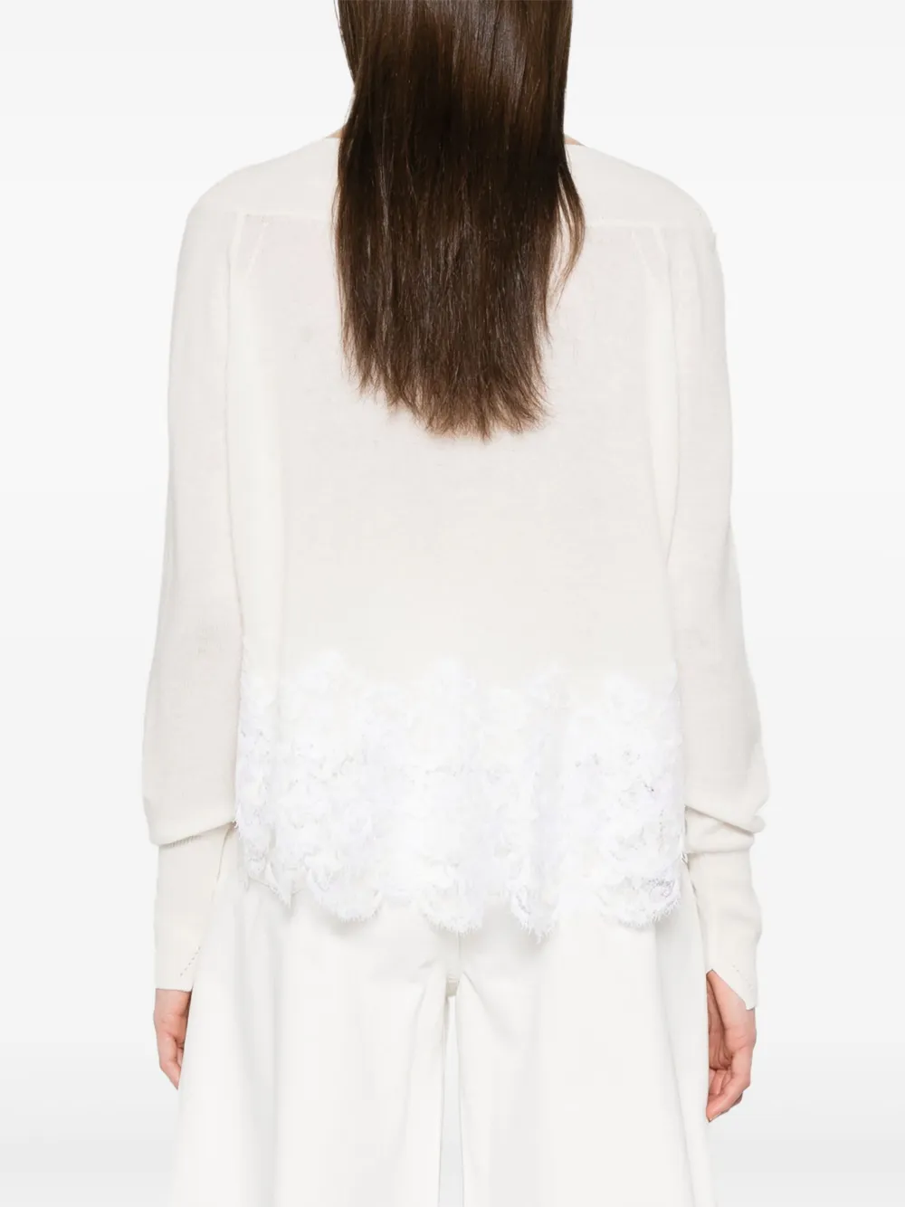 Ermanno Scervino Trui met kanten vlakken Wit