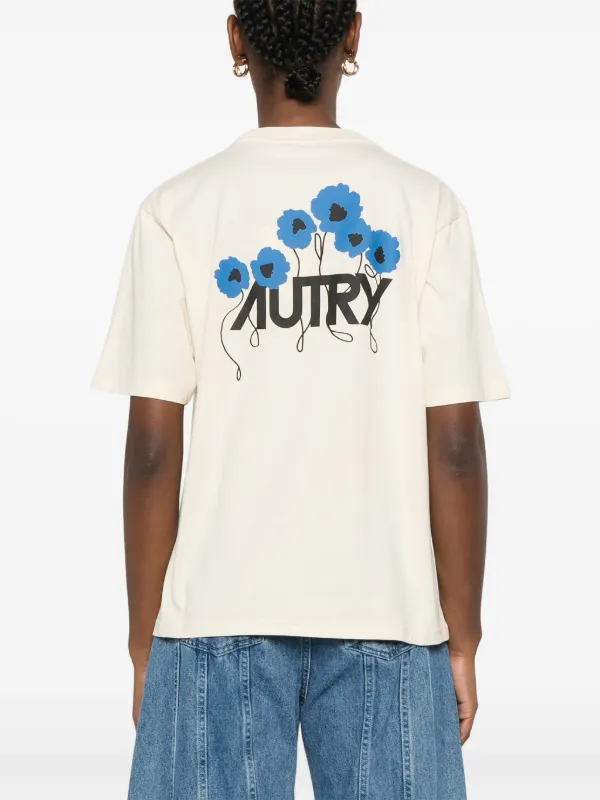 ★AUTRY★ロゴ プリント フード Tシャツ Autry ロゴ Tシャツ | ニュートラル | FARFETCH JP