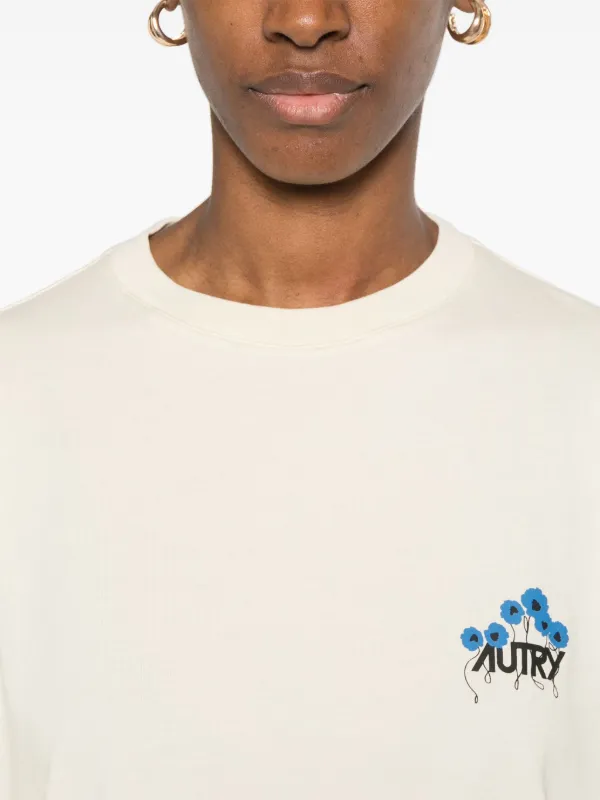 ★AUTRY★ロゴ プリント フード Tシャツ Autry ロゴ Tシャツ | ニュートラル | FARFETCH JP