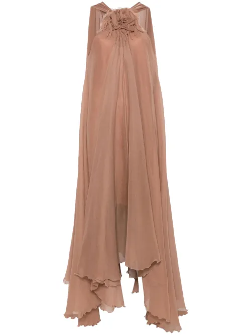 Robe longue à broche fleur - Blumarine - Modalova