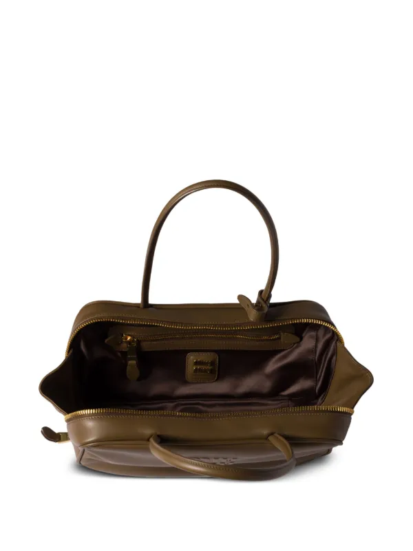 Miu Miu Beau Leather top-handle Bag | Green | FARFETCH