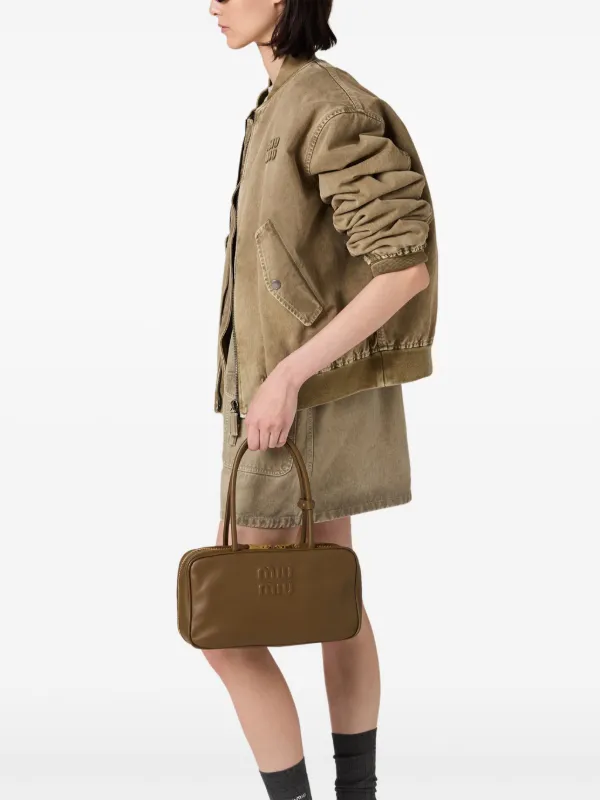 【MIU MIU】BEAU LEATHER TOP-HANDLE BAG Miu Miu Beau leather top-handle bag for Women - Brown in UAE