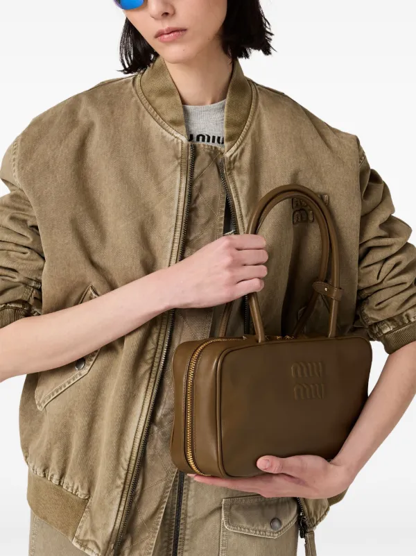 【MIU MIU】BEAU LEATHER TOP-HANDLE BAG Miu Miu Beau leather top-handle bag for Women - Brown in UAE