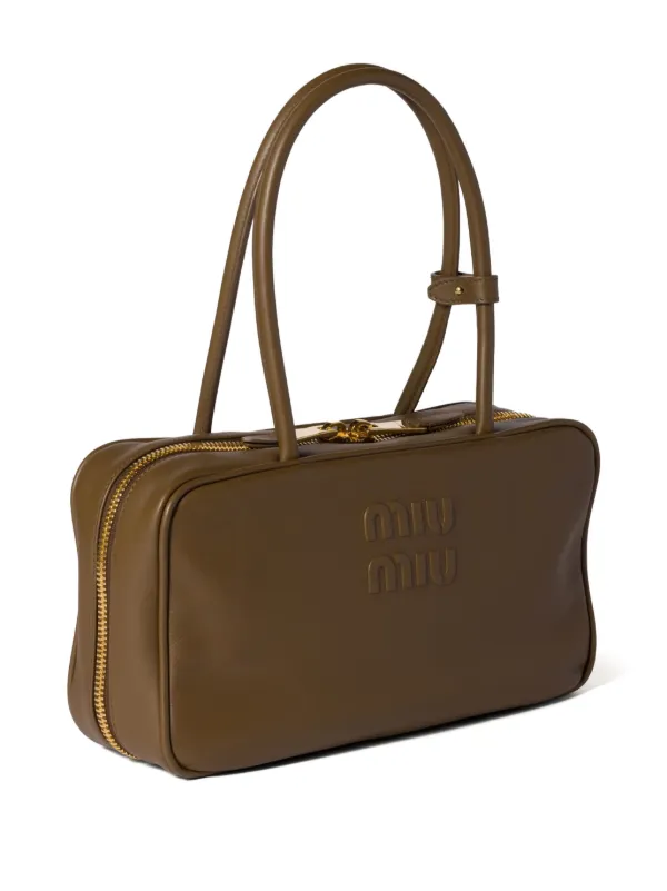 ハンドバッグ MIU MIU BROWN LEATHER BEAU TOP HANDLE BAG Cognac Beau Leather Top-handle Bag | Miu Miu