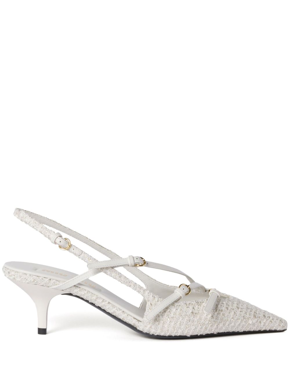 Miu Miu 55mm fabric slingbacks - White