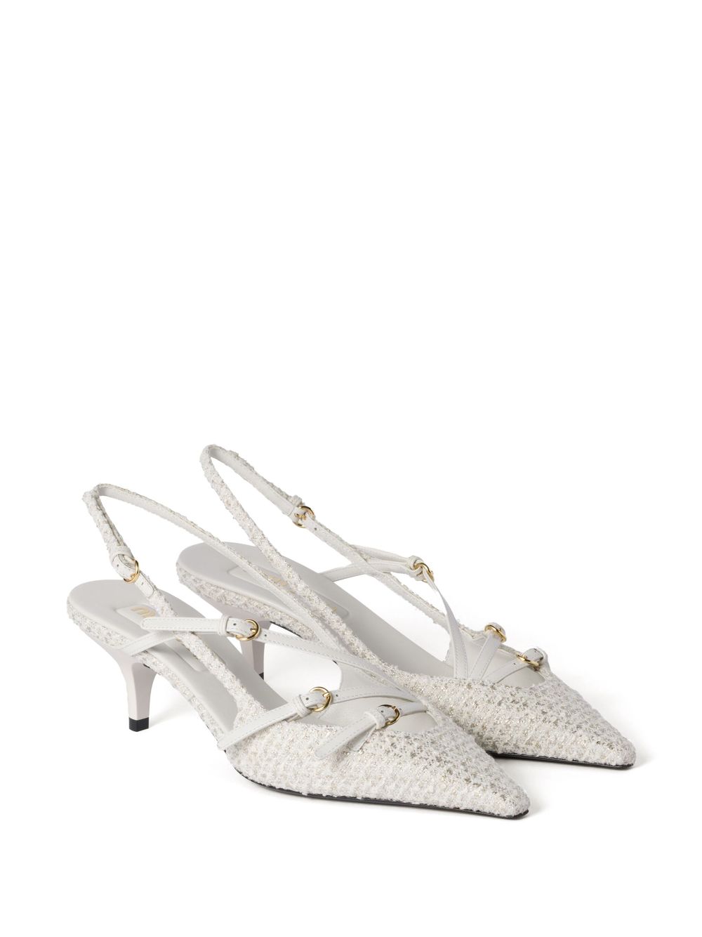 Miu Miu 55mm fabric slingbacks - White