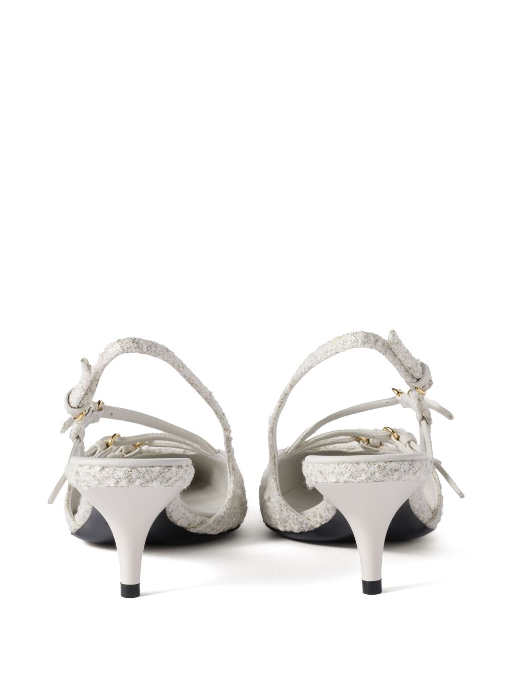 Miu 55 mm stoffen slingbacks Wit