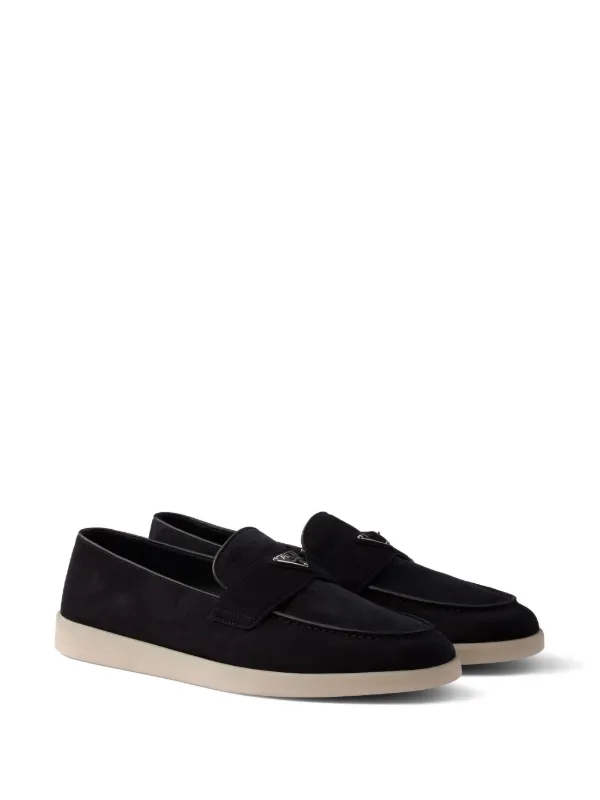 Prada Suede Loafers | Black | FARFETCH