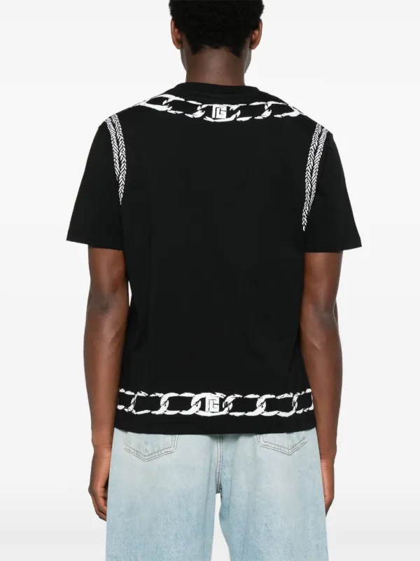 送料関税込【BALMAIN】アース&スターズ プリント Tシャツ Earth & Stars print T-shirt - Men | BALMAIN