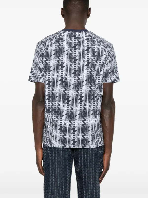 Balmain PB Labyrinth-jacquard T-shirt | Blue | FARFETCH