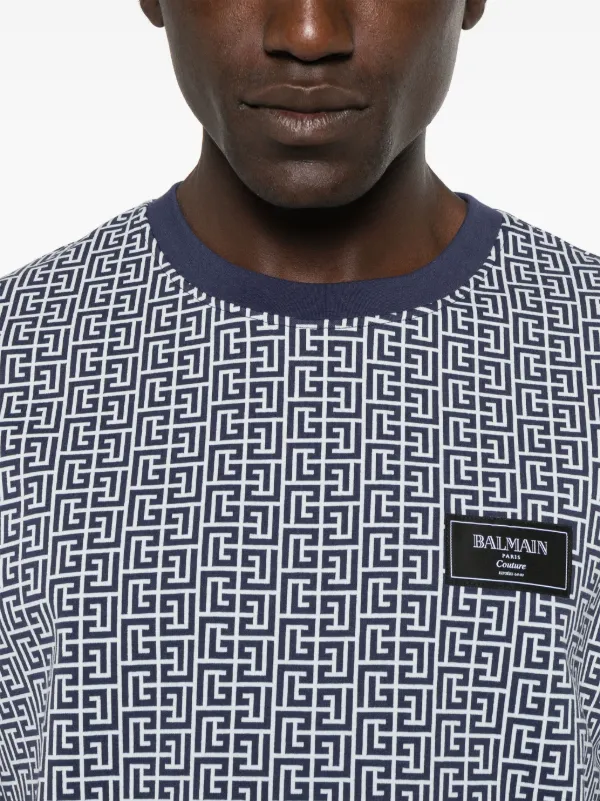 【BALMAIN】PB Labyrinth Jacquard Tシャツ PB Labyrinth jacquard T-shirt - Men | BALMAIN