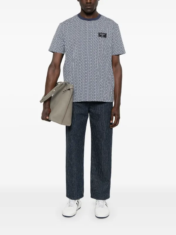 BALMAIN/バルマン PBラビリンスジャカードTシャツ PB Labyrinth jacquard T-shirt - Men | BALMAIN