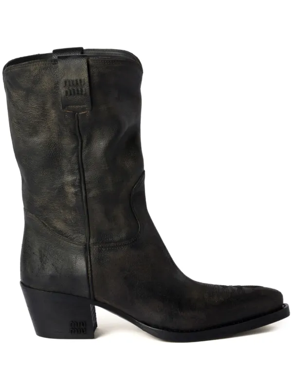Miu Miu Leather Boots | Black | FARFETCH