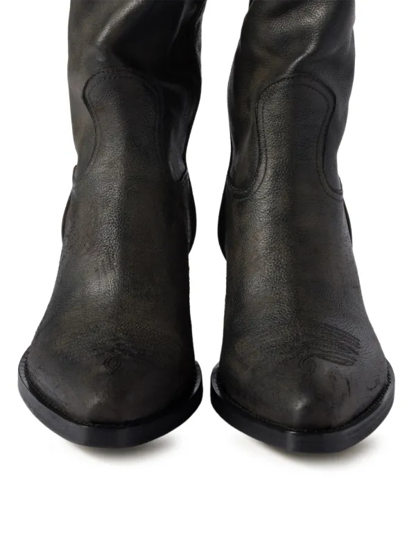 Miu Miu Leather Boots | Black | FARFETCH PL