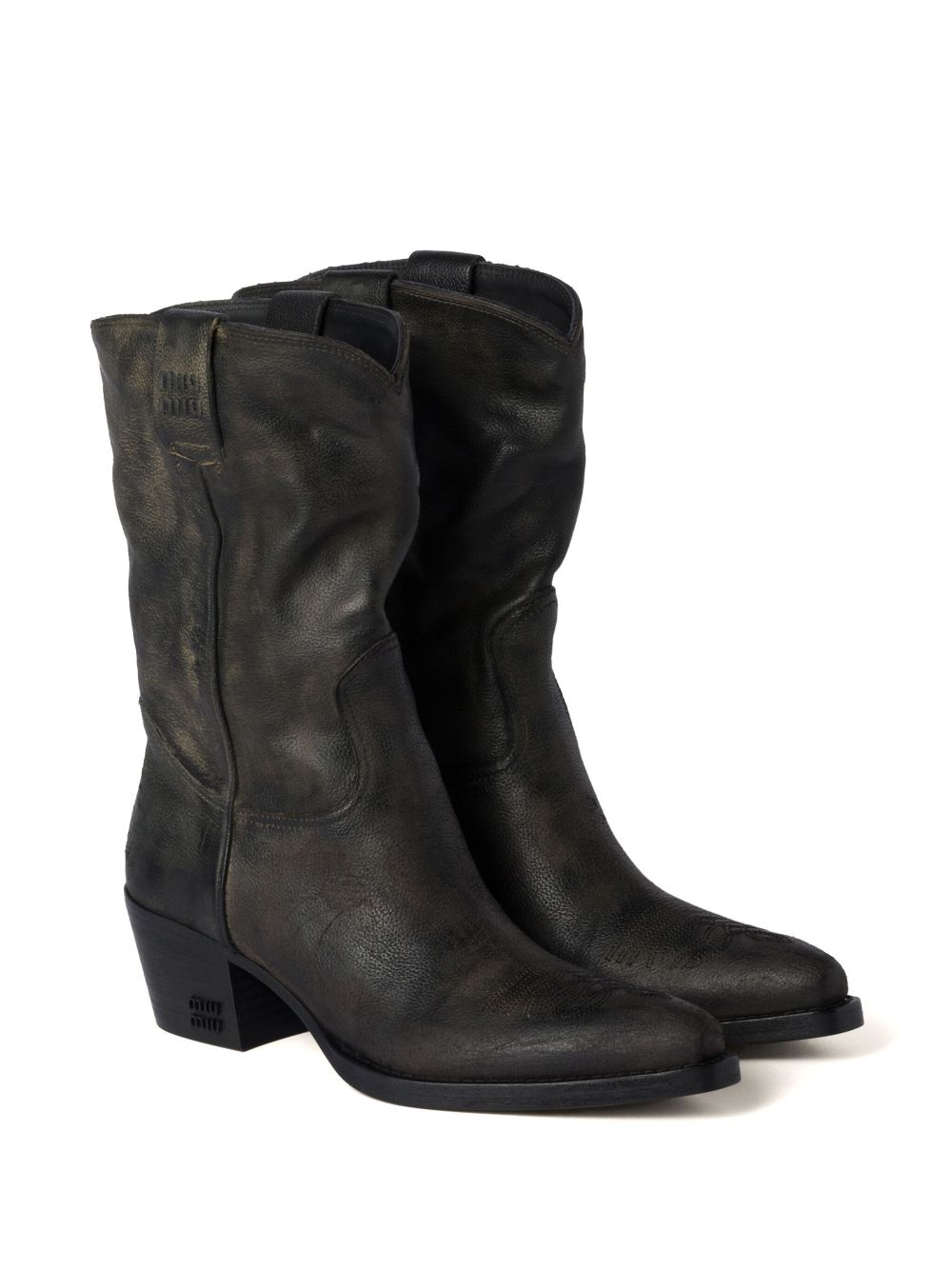 Miu Miu leather boots - Black