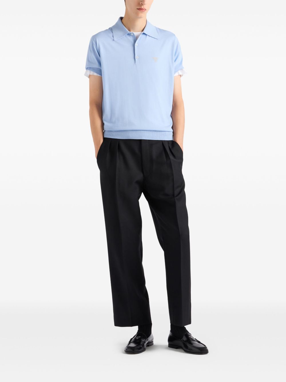 Prada fine wool polo shirt - Blue