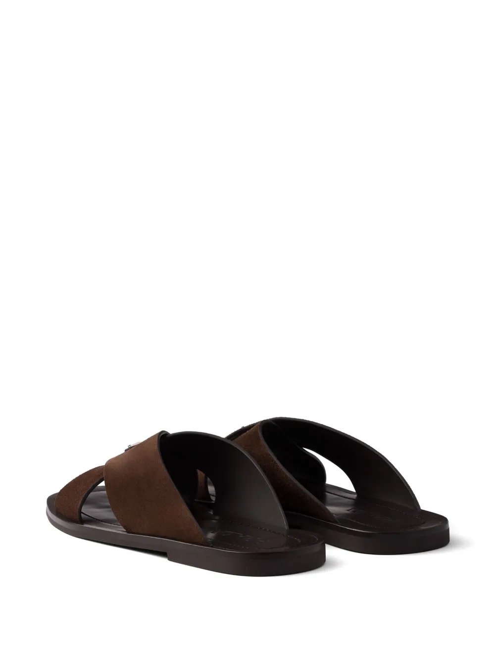 Prada Suede crisscross slides Brown