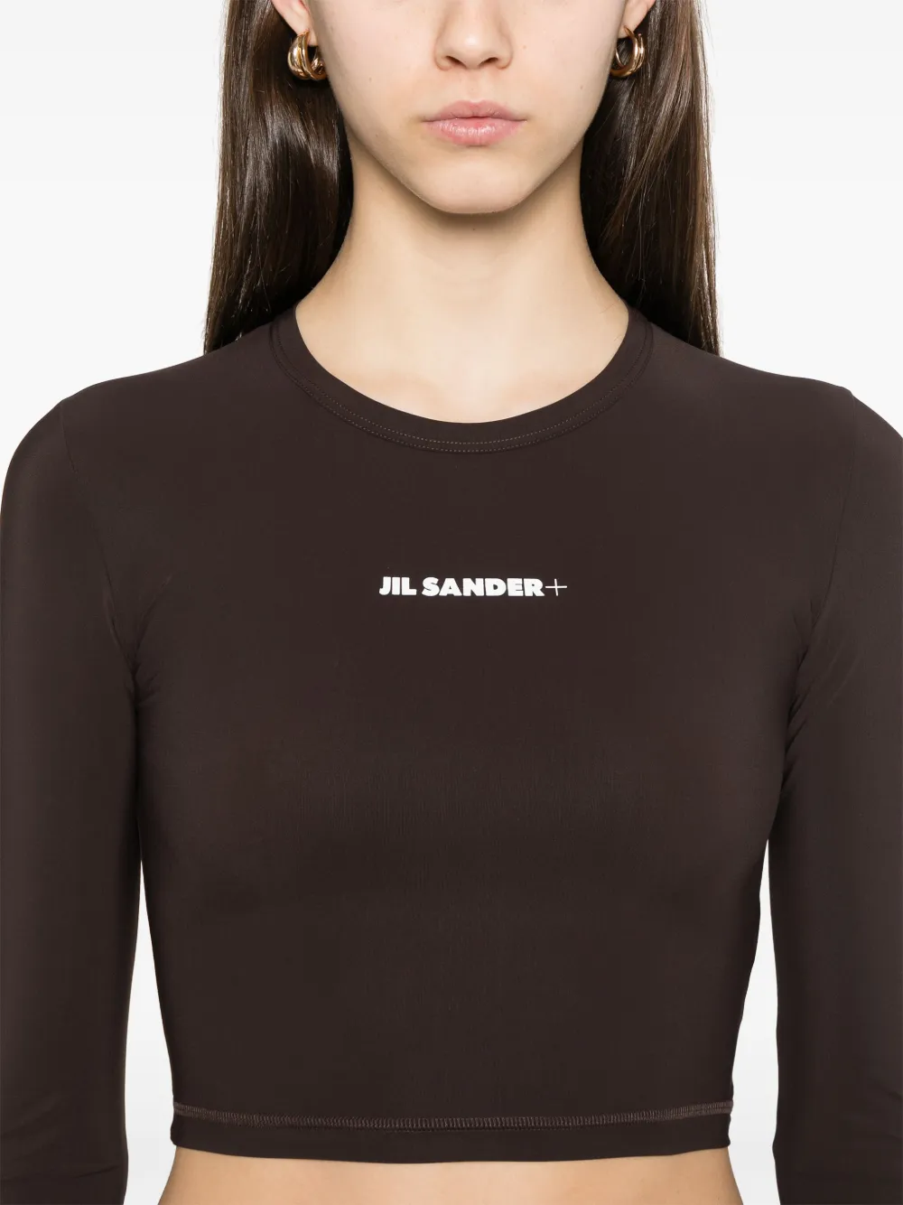 Jil Sander T-shirt met logoprint Bruin