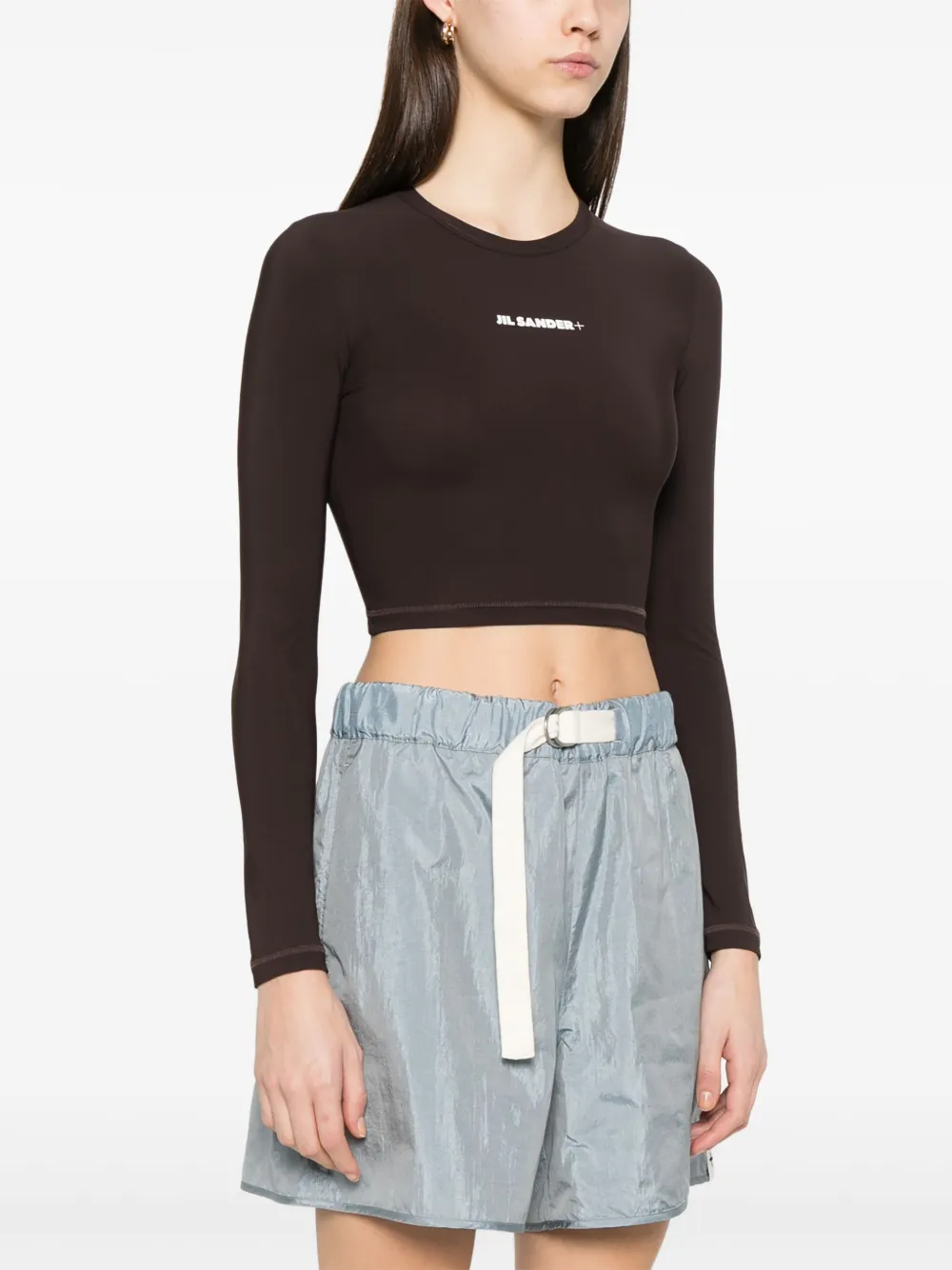Jil Sander T-shirt met logoprint Bruin