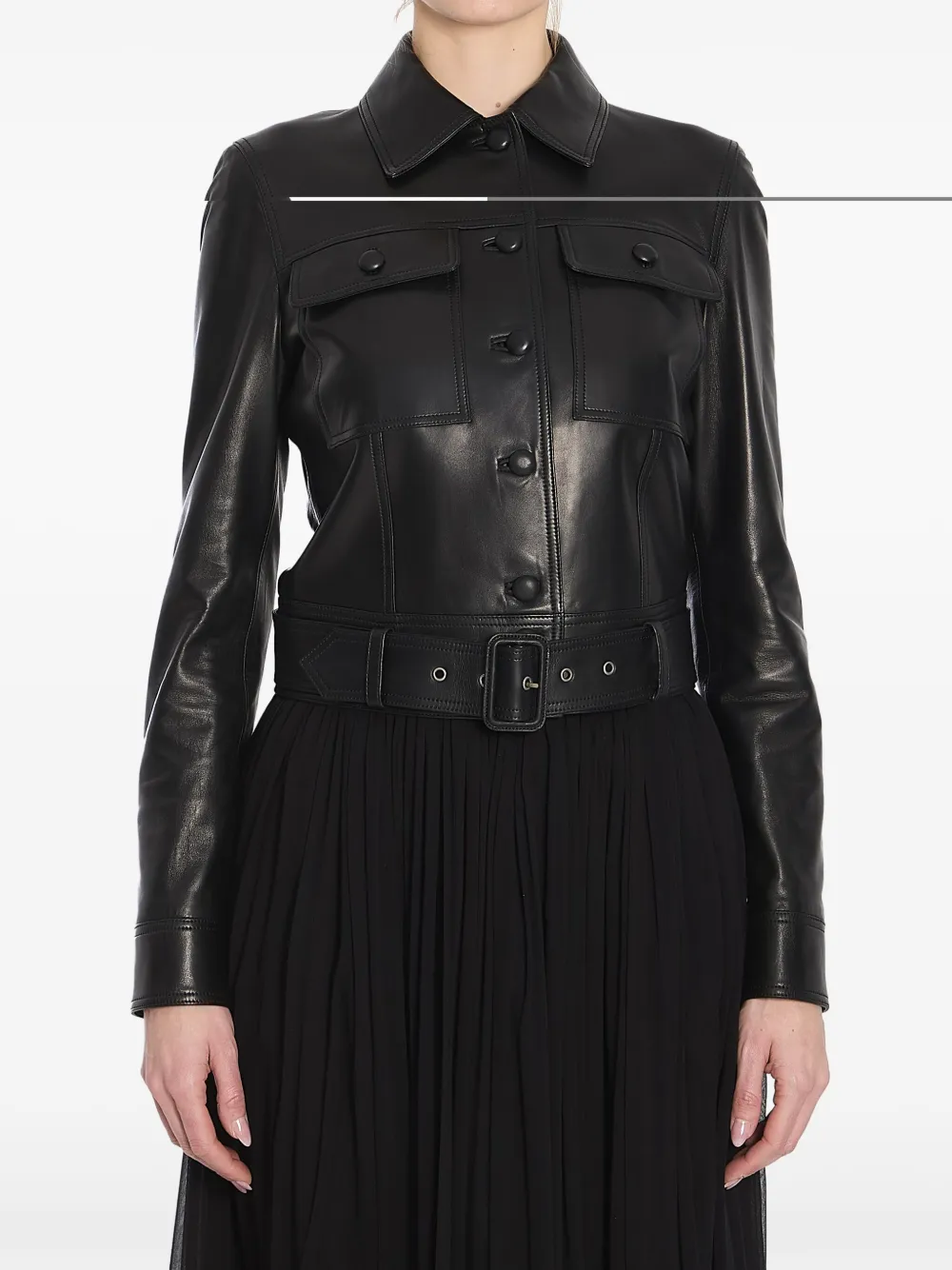 SAINT LAURENT CROPPED LEATHER JACKET