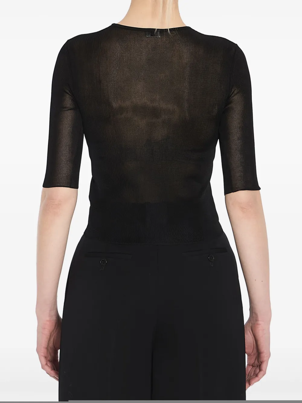 Saint Laurent Cassandre cropped top Zwart