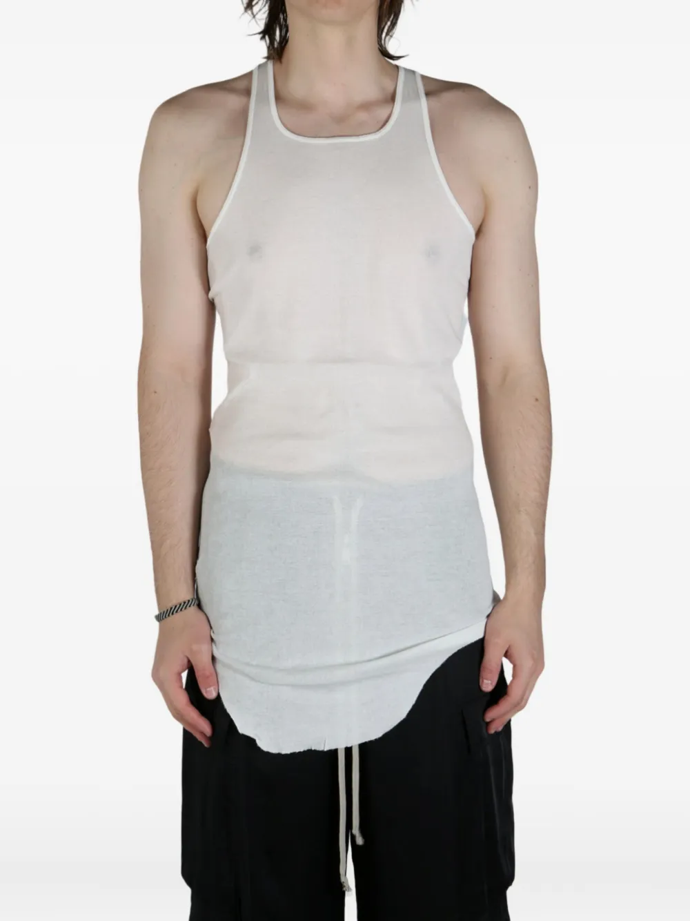 Rick Owens ribbed tank top Wit