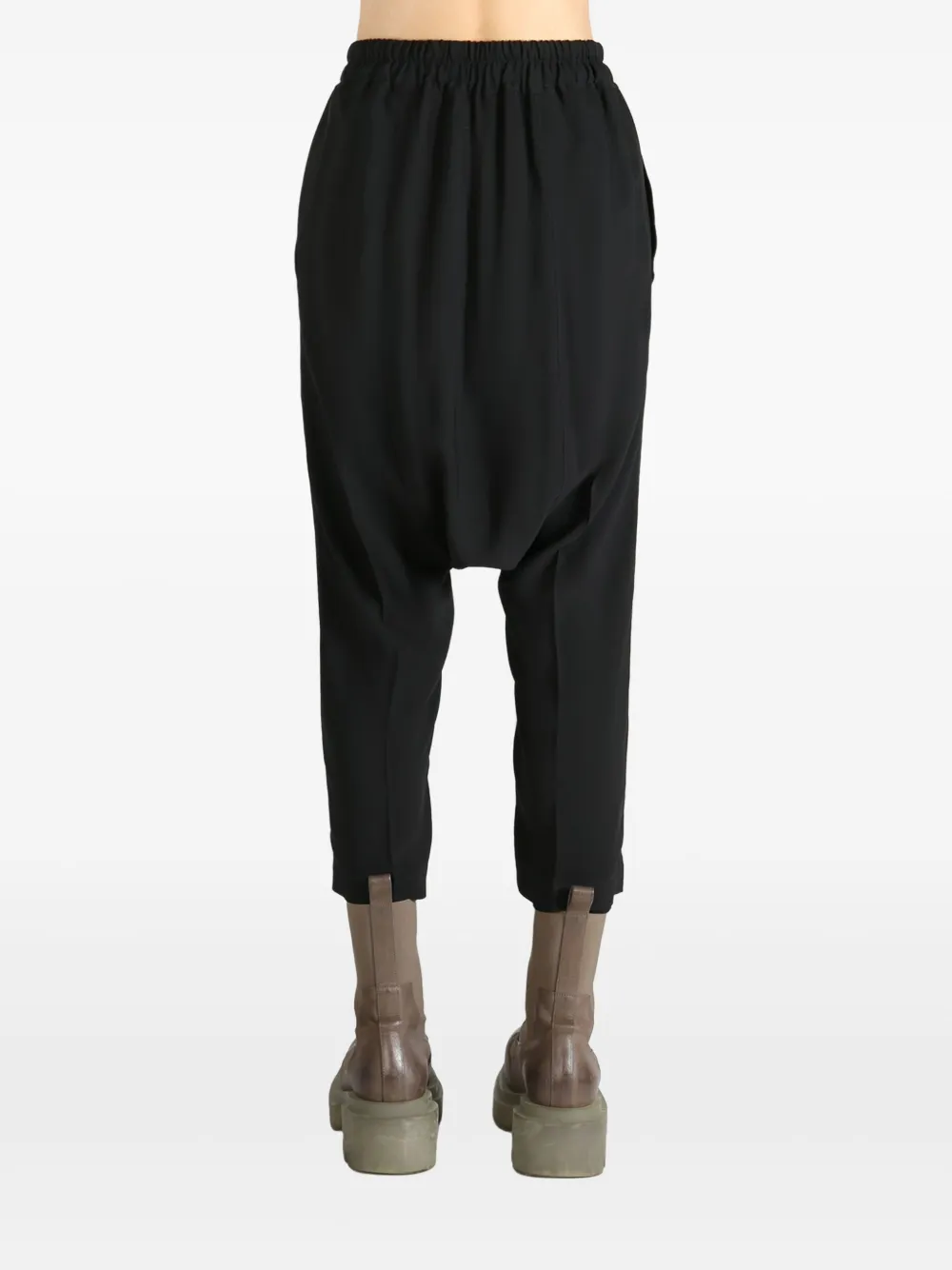 Rick Owens drawstring cropped trousers Zwart