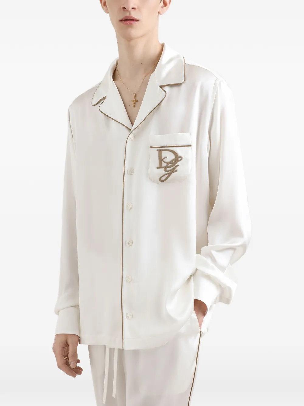 Dolce & Gabbana Zijden overhemd Wit