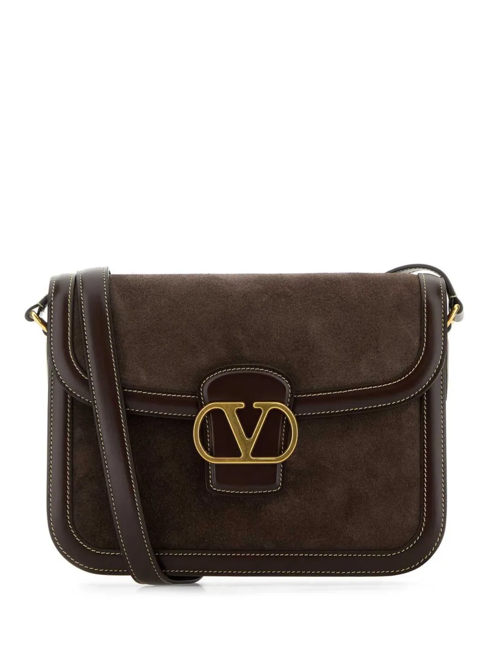 Valentino Garavani 9TO5 leren schoudertas Bruin