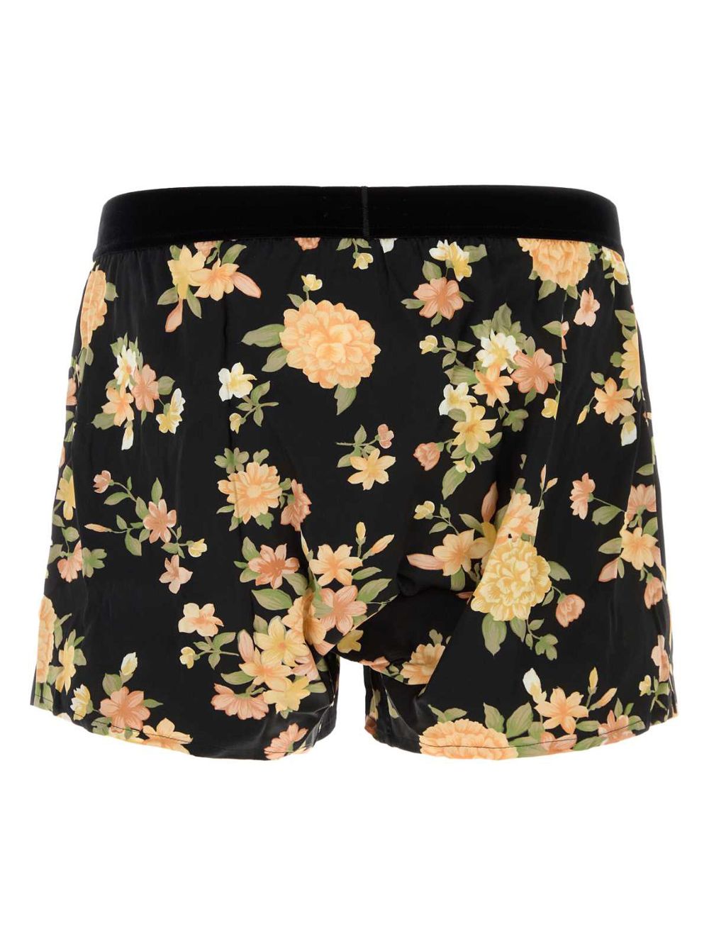 TOM FORD floral-print satin boxers - 838 BLACK PEACH