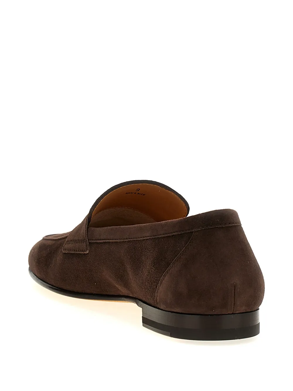 Tod's Almond Toe Suede Penny Strap Loafers In Braun