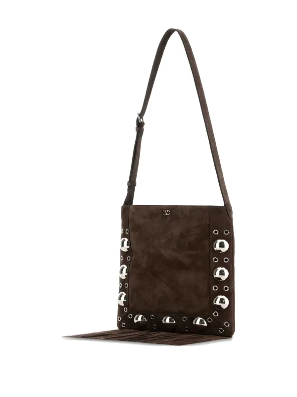 Valentino Garavani Nellcôte Suede Shoulder Bag | Brown