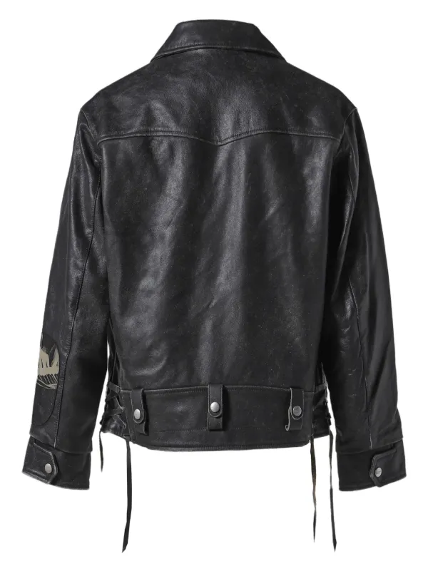 ENFANTS RICHES DEPRIMES レザージャケット ライダース ENFANTS RICHES DÉPRIMÉS Studded Printed Distressed Leather