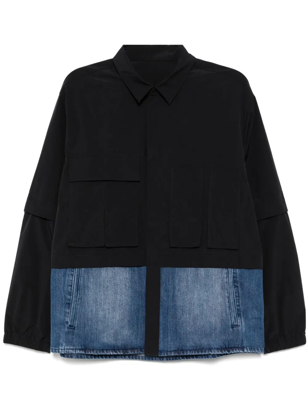 panelled long-sleeves jacket