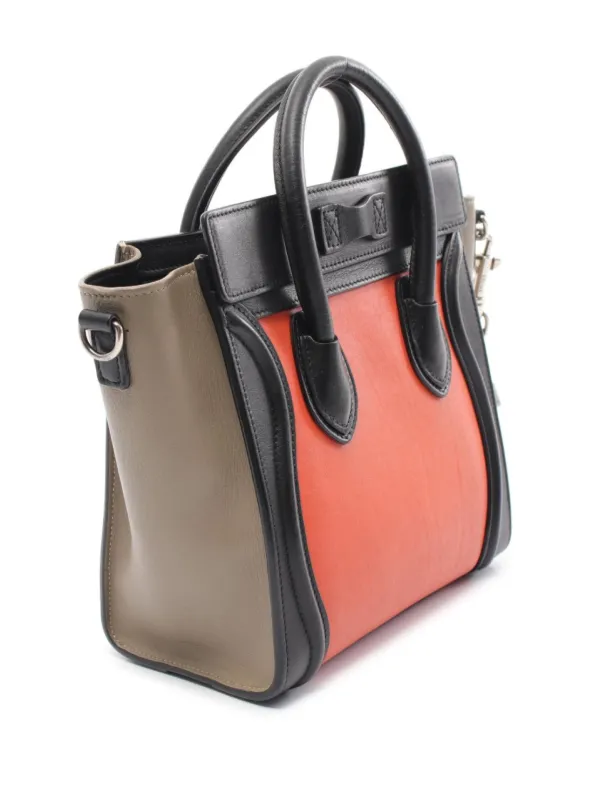 Céline Pre-Owned 2010s Nano Luggage two-way Bag | Orange | FARFETCH