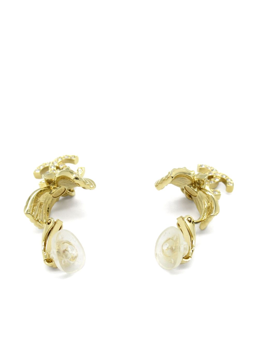 Pre-owned Chanel 1986-1988 Cc Clip-on Earrings In Gold