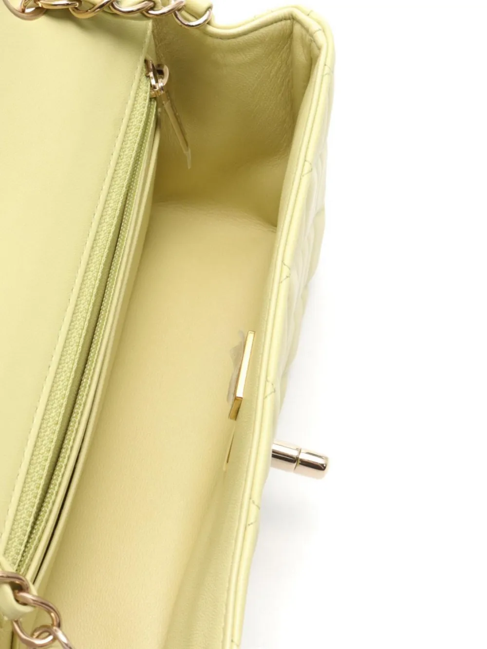 Pre-owned Chanel 2021 Mini Matelassé 20 Shoulder Bag In Yellow