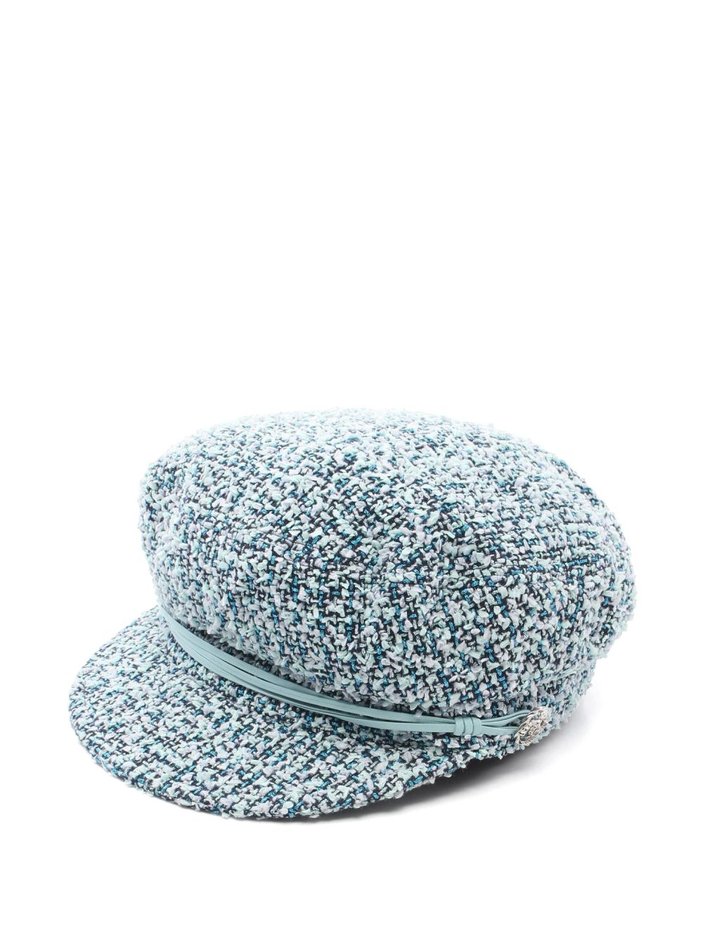 CHANEL Pre-Owned 1986-1988 tweed baker boy cap - Blue