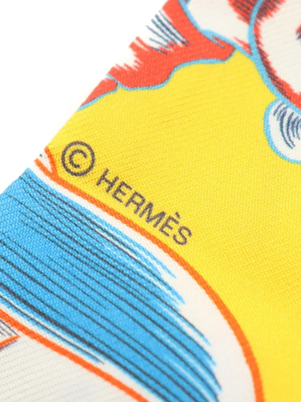 Hermès Pre-Owned 2010s Twilly Dress Code zijden sjaal - Geel