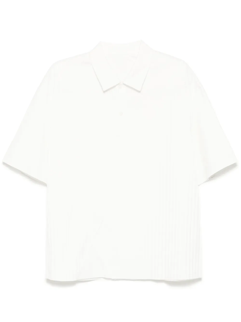 gathered-detailed polo shirt