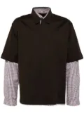 CROQUIS spliced long-sleeves top - Brown
