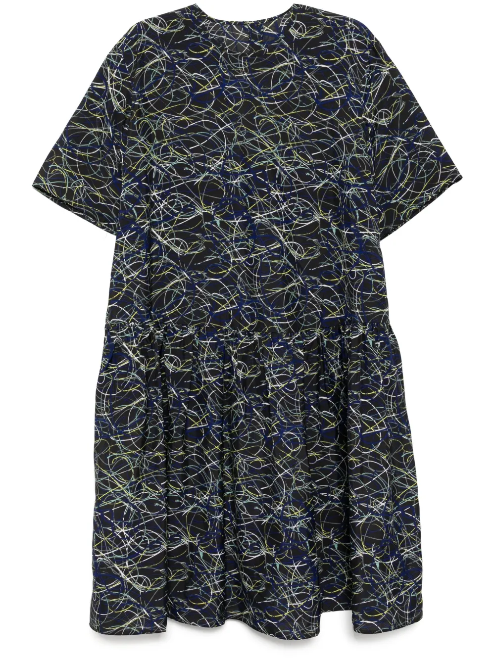 all-over graphic print dress