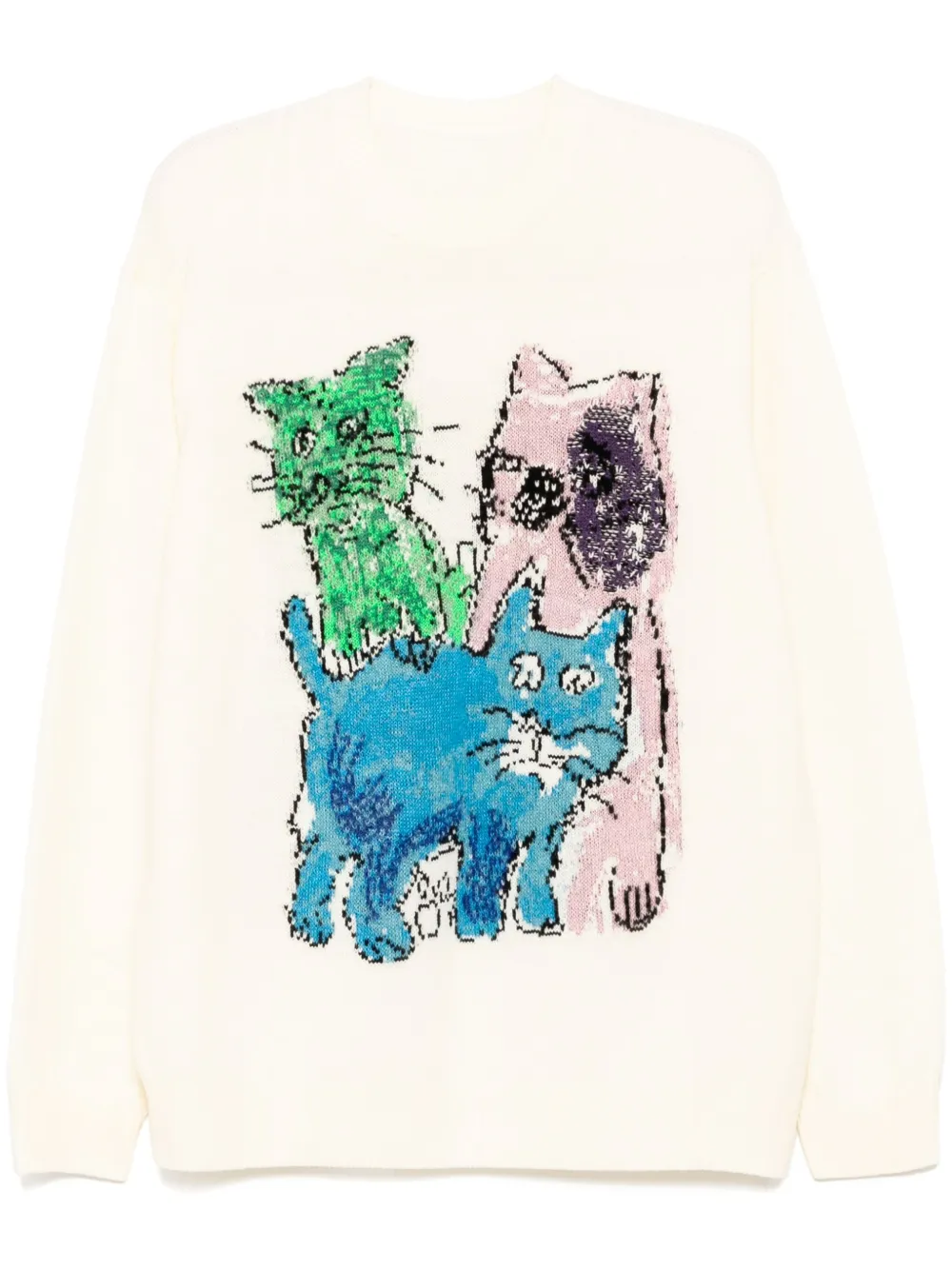 cat-printed jumper