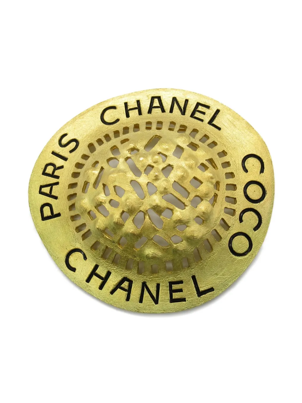 CHANEL Pre-Owned 1986-1988 broche met logo - Goud