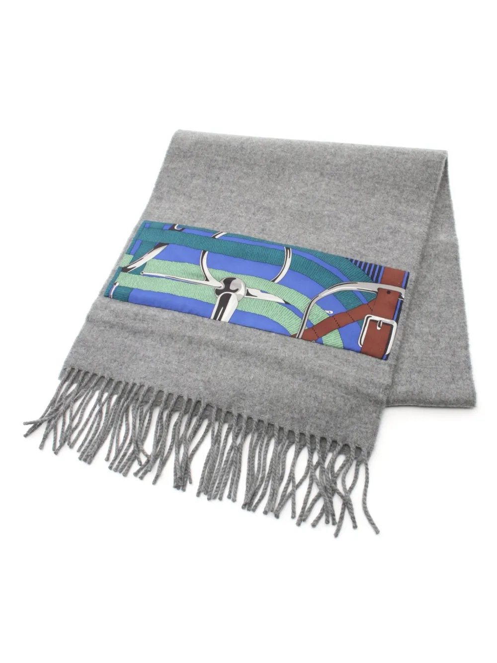Hermès Pre-Owned 2020s Patch De Soie scarf | Grey | Image 1
