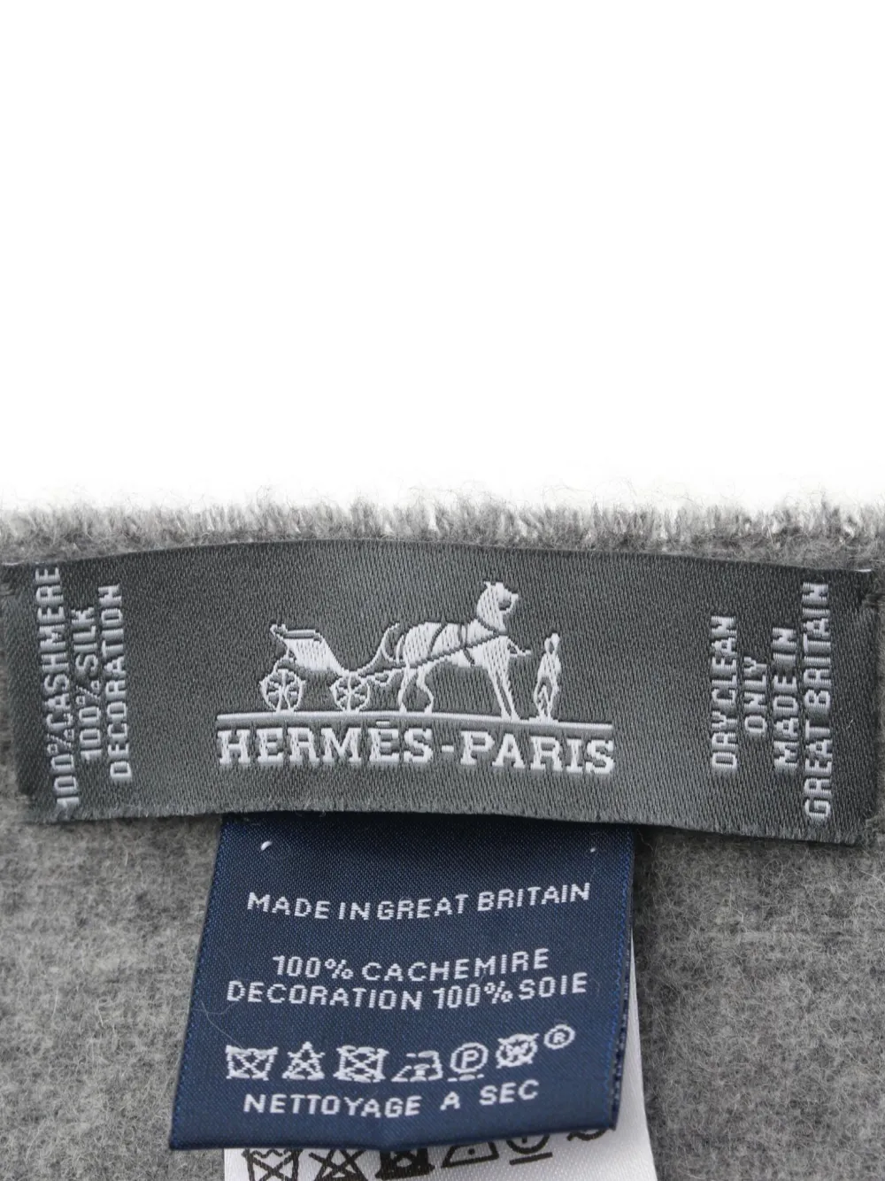 Pre-owned Hermes 2020s Patch De Soie Scarf In Grey