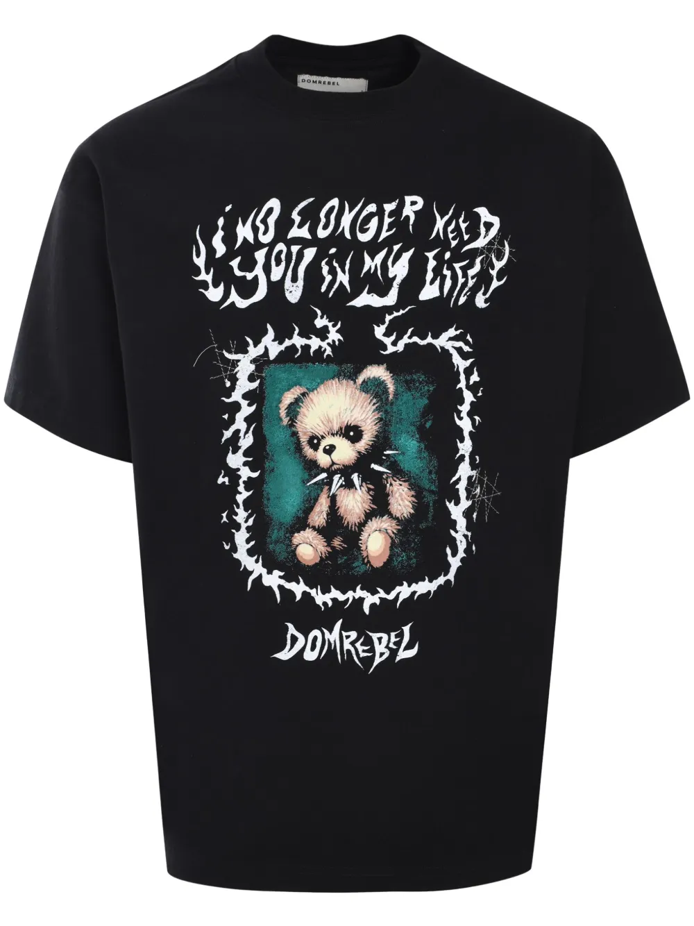 DOMREBEL Collarbear T-shirt Zwart